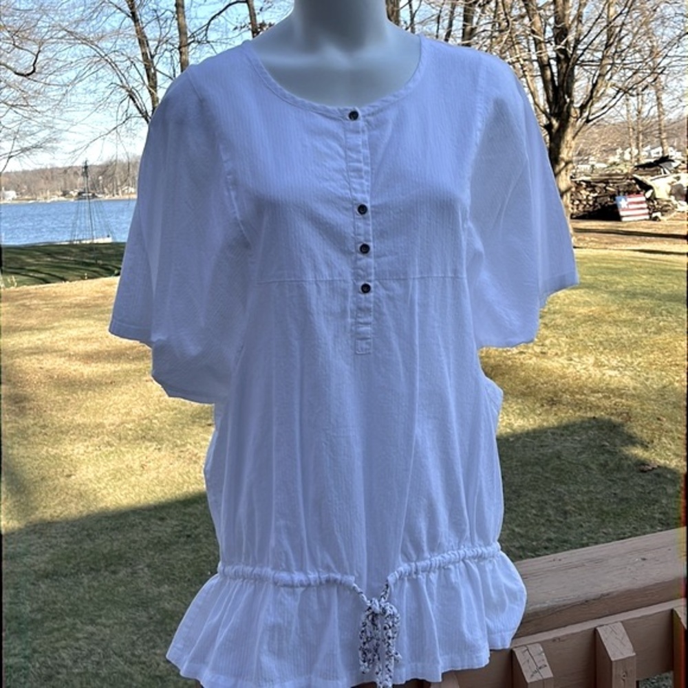 Cotton Ruff Hewn tunic or bathing suit coverup XL